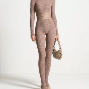 Brand new with tags Maniere de Voir Chic Tan Knit Bodysuit